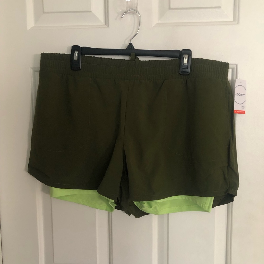Jockey Women's Dark Green Athletic Shorts